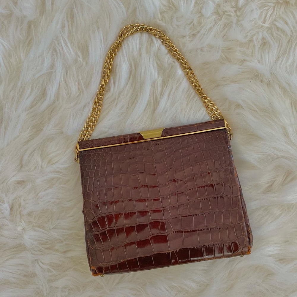 Vintage Red Snake Print Purse